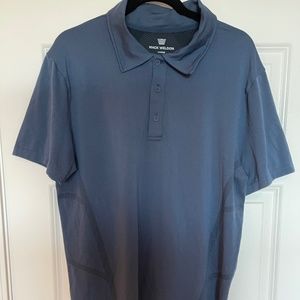 Mack Weldon Silver Knit blue polo large